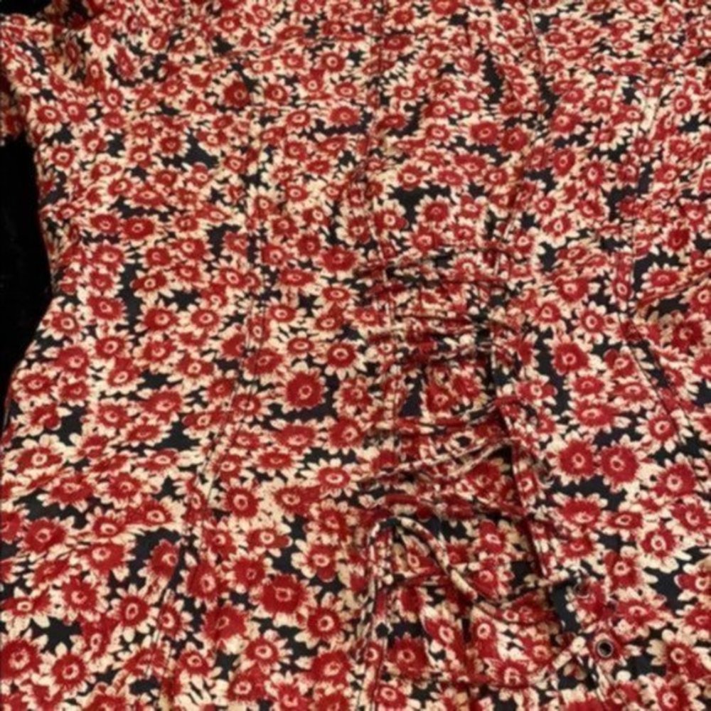 Free People Floral Mini Dress - Red and Black - Picture 6 of 10